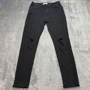 KanCan Distressed Skinny Jeans Women 13/30 Black Excellent KC6008BBK Raw Hem